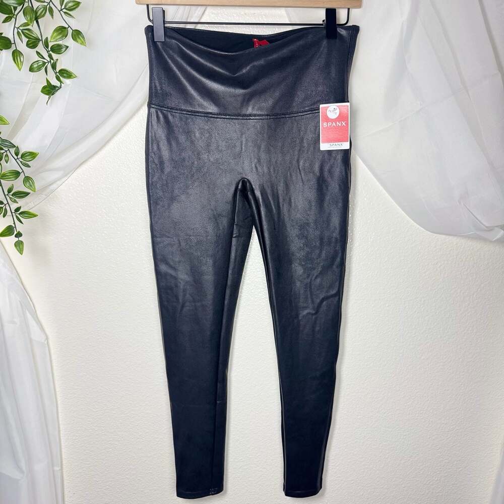 NEW Spanx SPANXshape Faux Leather Leggings Petite